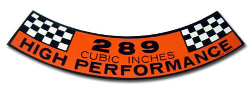 Decal 289 (289 High performance decal )1-1/2"X7"
