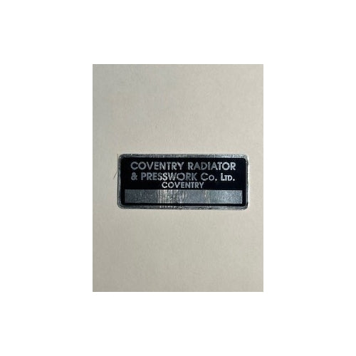 Decal Coventry Radiator Small 1" X 1-3/4"