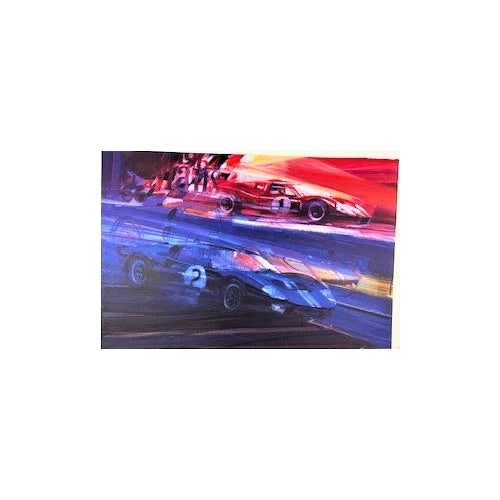 Poster Red and Blue Ford GT