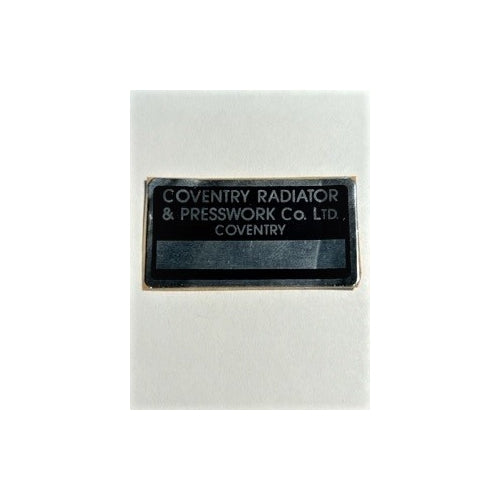 Decal Coventry Radiator Large 1" x 2-3/4"